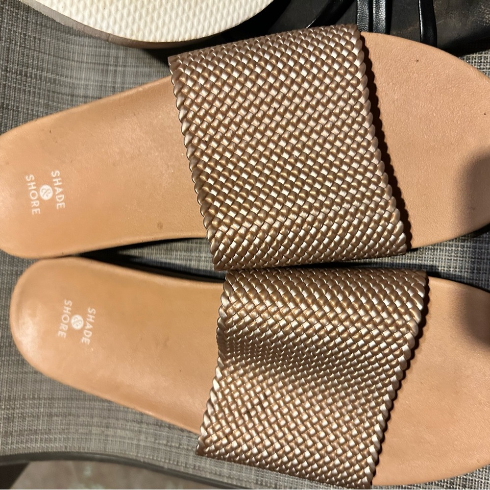 Shade & Shore Women's Woven Tan Sandals + other sandals